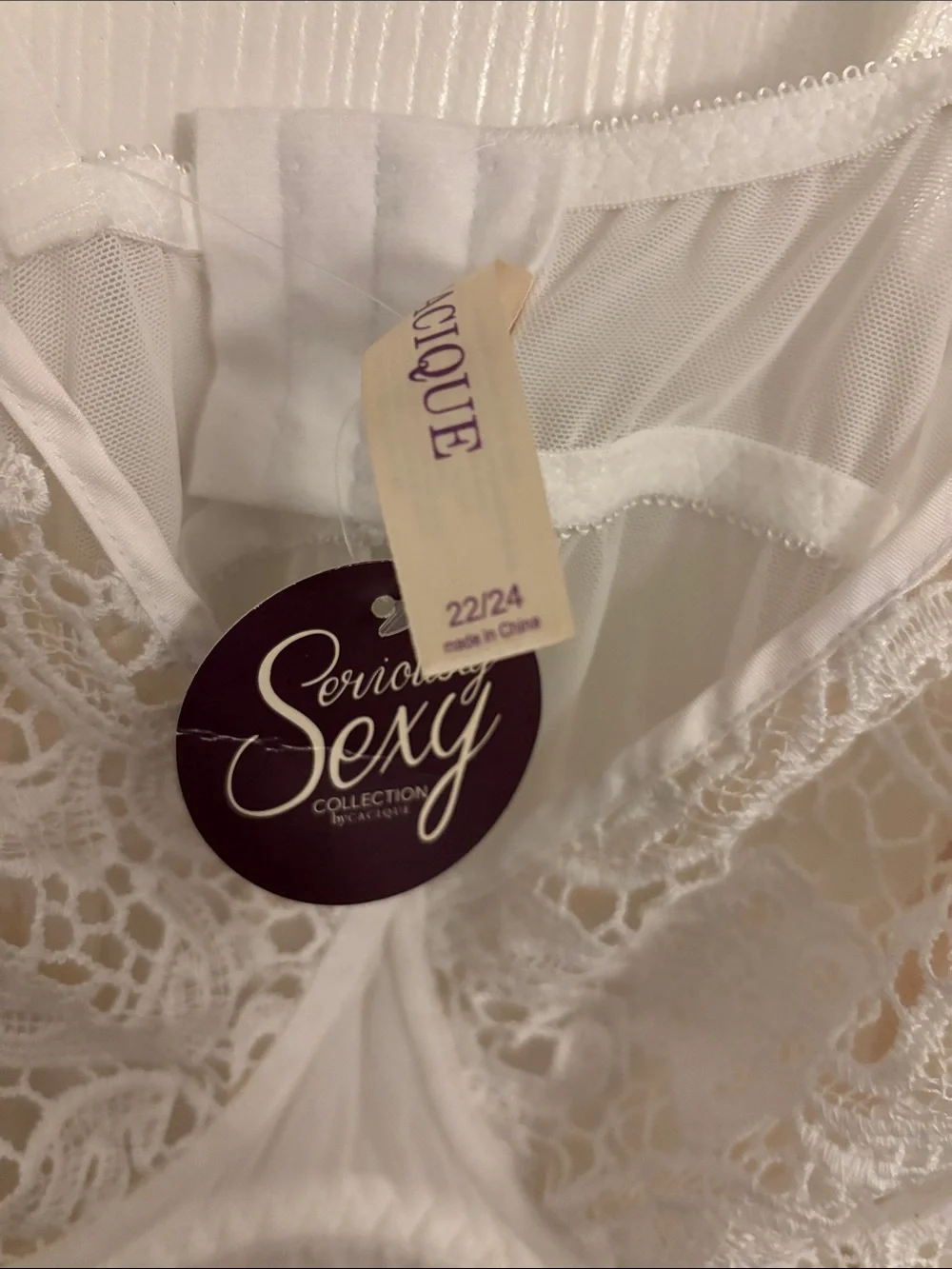 Lane Bryant White Sheer Lace Slip Chemise - Picture 2 of 6